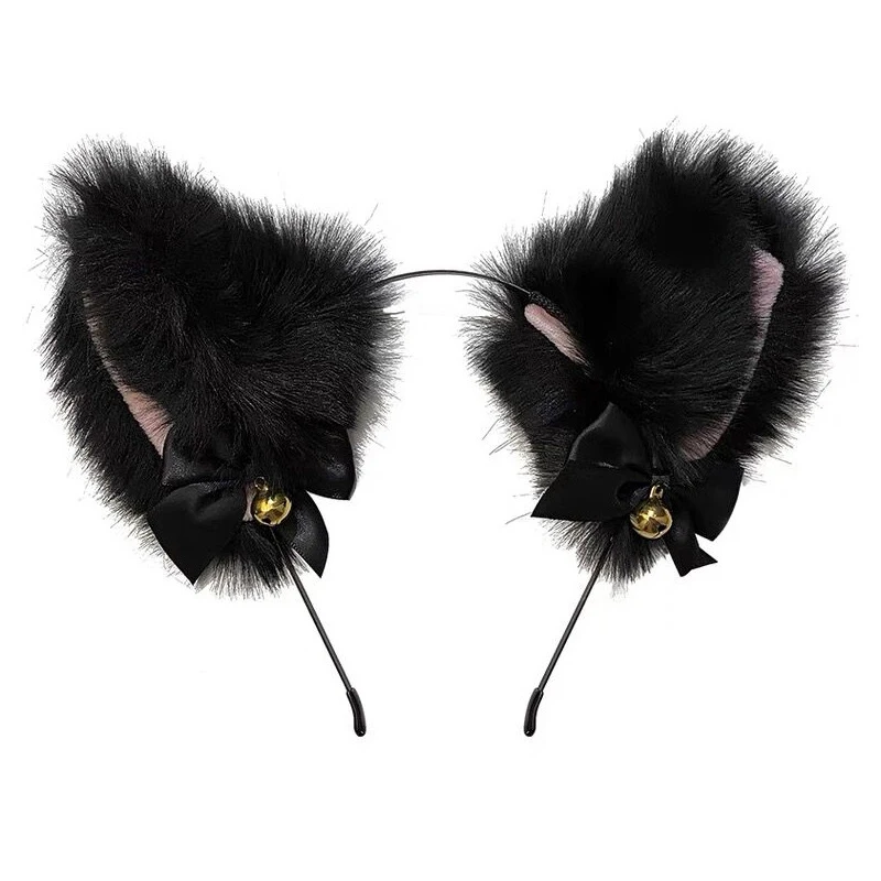 ZZYY Black Cat Ears Cosplay Accessories Set Lolita Sexy Lace Collar Kawaii Headband Cute Gothic Decor Pink Headdress Soft 2021
