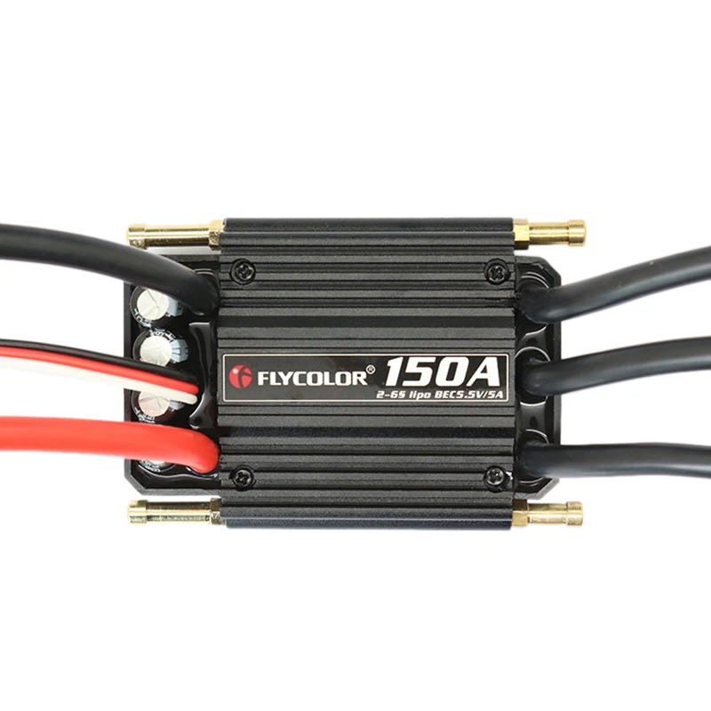 

Flycolor 150A Brushless ESC for RC Boat 2-6S with 5.5V/5A BEC