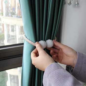 

1Pc Pearl Magnetic Curtain Clip Home Decoration Accessories Hanging Ball Tieback Curtain Holder Holdbacks Buckle Straps Rope