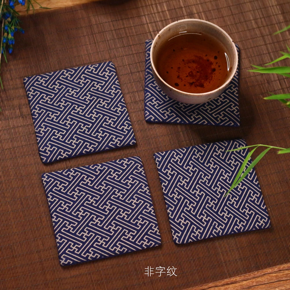 Экологичная ткань Япония Стиль подставка под квадратную чашку коврик для