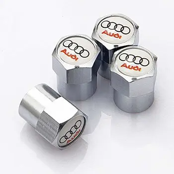 

RacePace - Juego de 4 Tapones para válvulas (cromados) (Parte Superior Blanca) A1 A3 A4 A5 A6 TT Quattro Q2 Q3 Q5 Q7