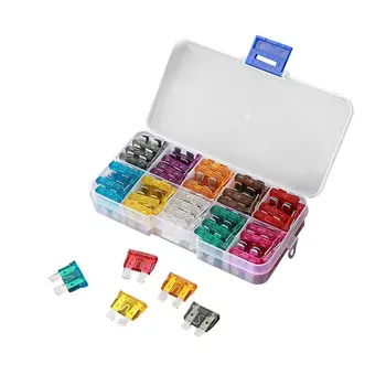 

100PCS Car Auto Assortment Blade Fuse Tablets Replacement Kit Zinc Material Medium Size 2A~35A dropship