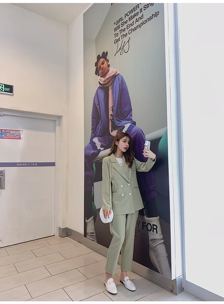 VIDEO+ Photo Shoot 9607# Online Celebrity Small Suit Two-Piece Set Loose Korean-style Fashion Casual Suit Female Autumn