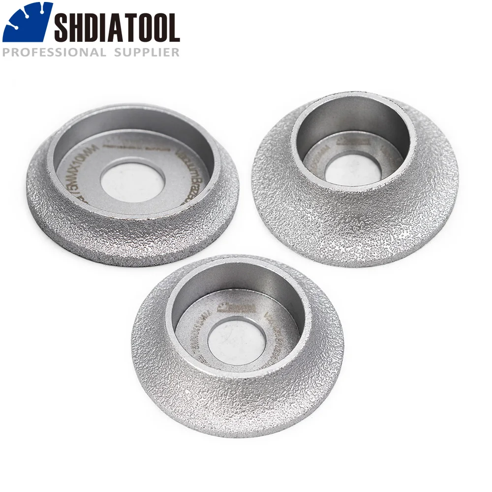 

SHDIATOOL 3"/75mm Diamond Grinding Wheel Demi-bullnose Profile Wheel Milling Polishing Edge Shaping Tile Porcelain Ceramic Stone