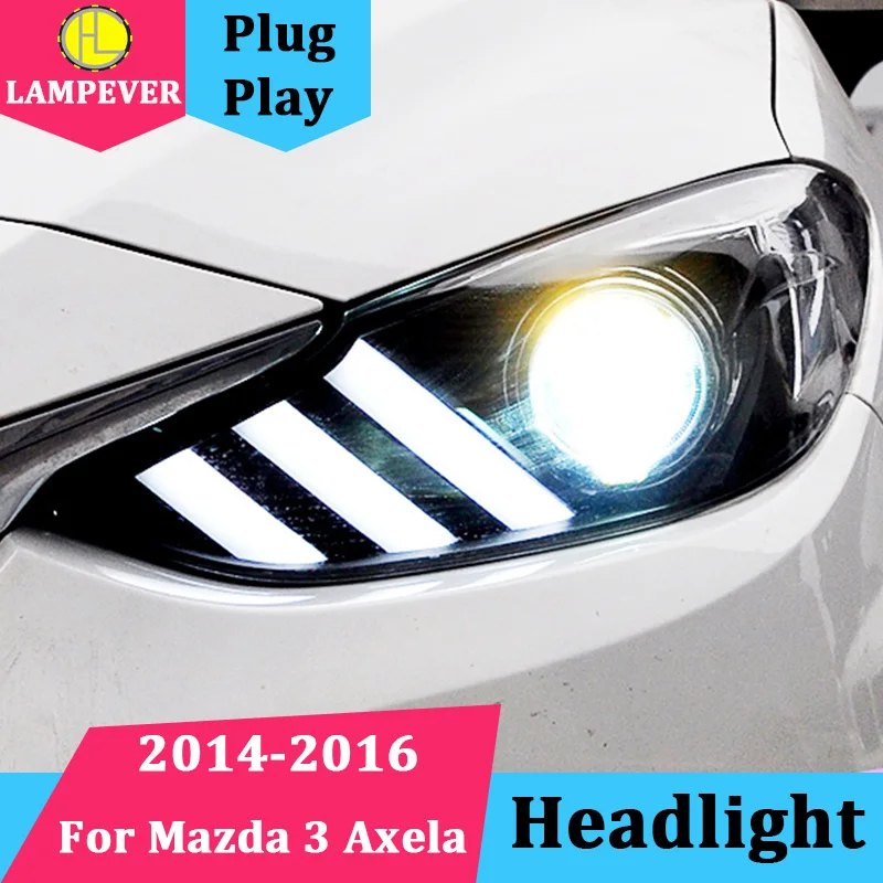 Lampever укладки Mazda3 Axela головной светильник s U angel eyes DRL- Mazda3 Axela светодиодный светильник бар DRL Q5 bi ксеноновые линзы h7 xenon