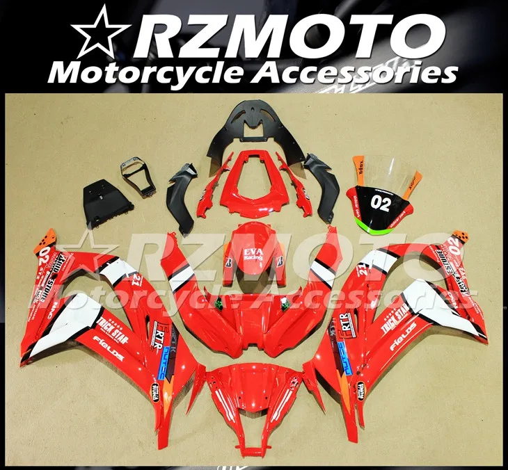 4 подарки ABS Обтекатели комплект подходит для kawasaki Ninja ZX-10R 2011 2012 2013 10R, возрастом 11, 12, 13, 14, 15, тела, классный комплект красного и белого цвета