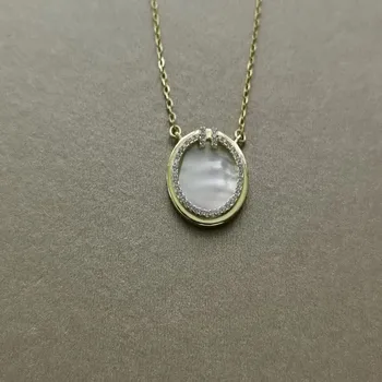 

S9251:1 classic trend ms gold inlaid stone circle shell necklace, luxury generous holiday gifts