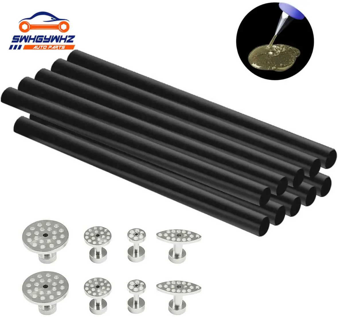 Black Hot Melt Glue Sticks Paintless Dent Repair Tool With Dent Removal