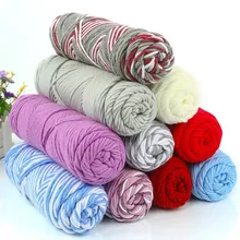 3 Pcs / Lot Mixed Color Baby Cotton Yarn Natural Soft Milk Thick For Knitting Wool Crochet Weave Thread by Hand Work