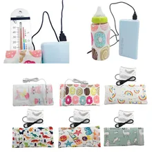 USB Milk Water Warmer Travel Stroller Insulated Bag Baby Nursing Bottle Heater Holder Bag Baby Feeding Milk Bottle Warmer