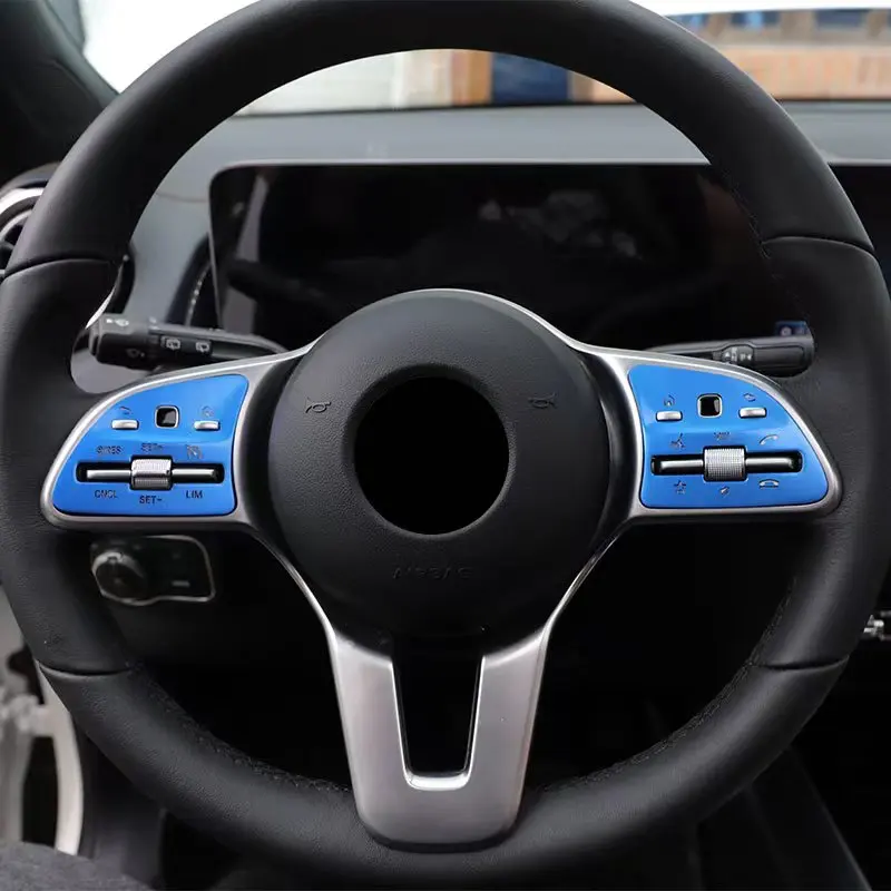 

Для Mercedes Benz A B C E CLA GLE GLC CLS GLS GLB Class W177 W205 W213 C118 W167 Автомобильная наклейка кнопки рулевого колеса накладка