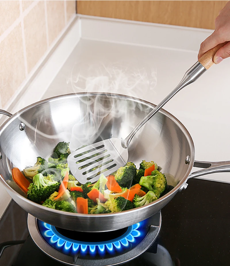 Кухонная утварь из нержавеющей стали с деревянной ручкой кухонные