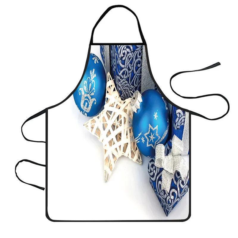 D Christmas Decoration Waterproof Apron Kitchen Dinner Party Apron For Woman Men Chef Waiter Cafe Shop BBQ Hairdresser Aprons Bibs - Цвет: D