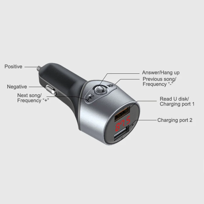 Устройство для автомобиля с двумя портами USB Bluetooth 5,0 MP3 плеер громкой связи Bluetooth приемник полный комплект плеера 5 V/2,1 LSMK99