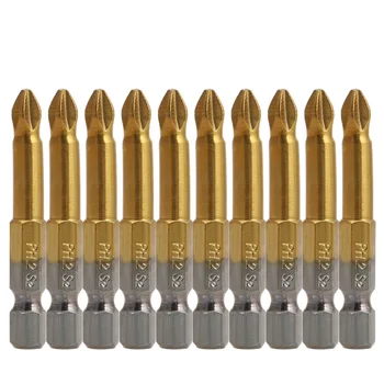 

Drop Ship 10x Anti Slip Electric Screwdriver Bits Single Side Magnetic Hex Shank PH2 50mm