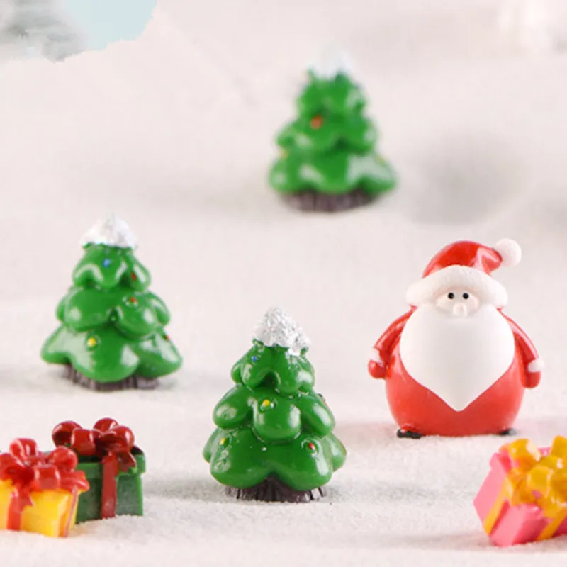1 шт. миниатюрная Статуэтка для рождественской елки, мини Рождественское украшение, Санта Клаус, сделай сам, сказочные домашние украшения, изделия из смолы