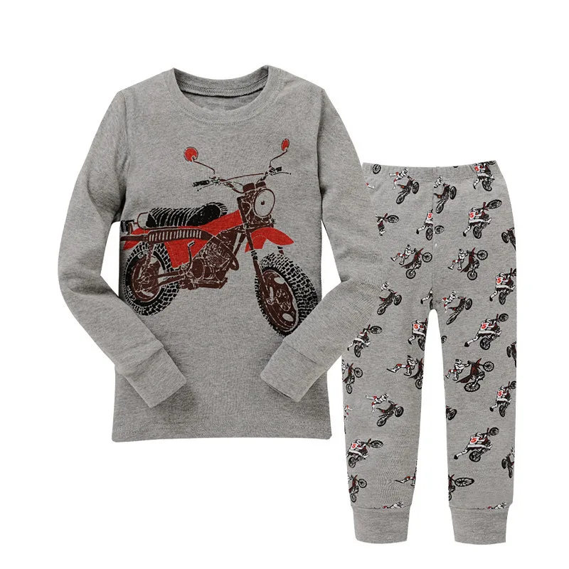 Europe And America Brand Childrenswear Autumn New Products Boy Pajamas Set Motorcycle Long Sleeve Children Pure Cotton Tracksuit