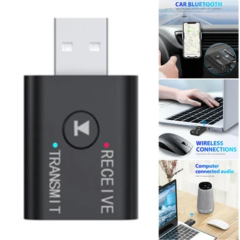 

USB Bluetooth 5.0 Audio Transmitter Receiver Adapter 3.5mm Portable for TV PC Car AUX UND Sale