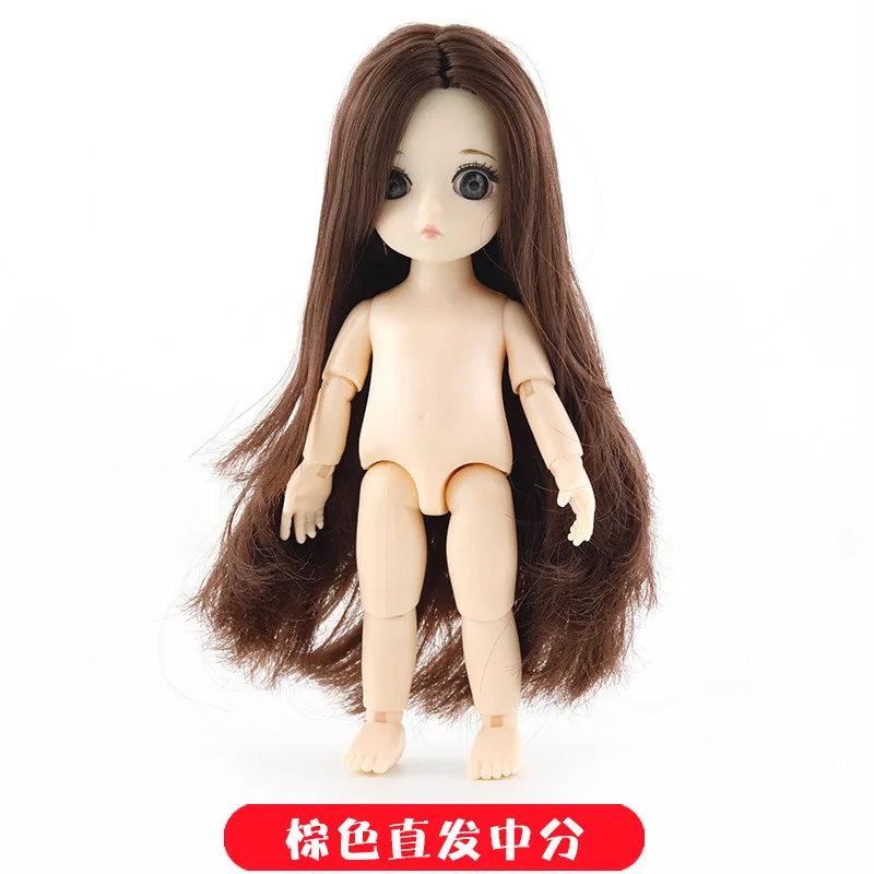 Американская девочка кукла 13 подвижные шарнирные куклы 16 см кукла игрушка BJD Обнаженная Кукла тело 3D настоящий глаз кукла игрушка для девочек подарок девочка игрушки куклы лол трессы для кукол одежда для беби бона - Цвет: ZONG-ZHI-F