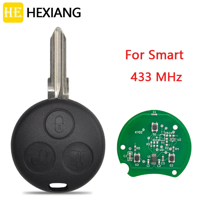 HE Xiang Car Remote Key For Mercedes Benz Smart Fortwo Forfour Roadster City 2000 2001 2002 2003 2004 2005 Replace Key 433Mhz