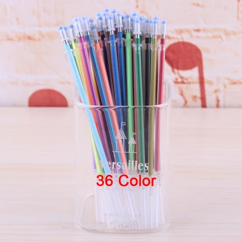 

36Colors A Set Flash Ballpint Gel Pen Highlight Refill Color Full Shinning Refill Painting Pen stationery
