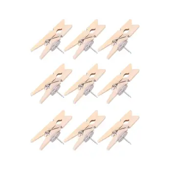 

30pcs Wooden Clips with Pins Multi-purpose Note Clips Photo Clamp Memo Clasp for Home Office School