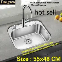 Бытовая мини балкон раковина прочный 1 мм 304 Нержавеющая сталь Горячая Распродажа 55x48x18 см