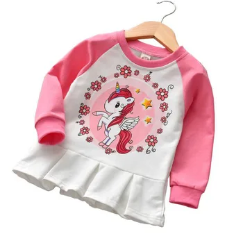

Child clothing girls sweater coat 2020 spring autumn unicorn jacket Baby stitching long sleeve sweatshirt 2-6 Quality kids' wear