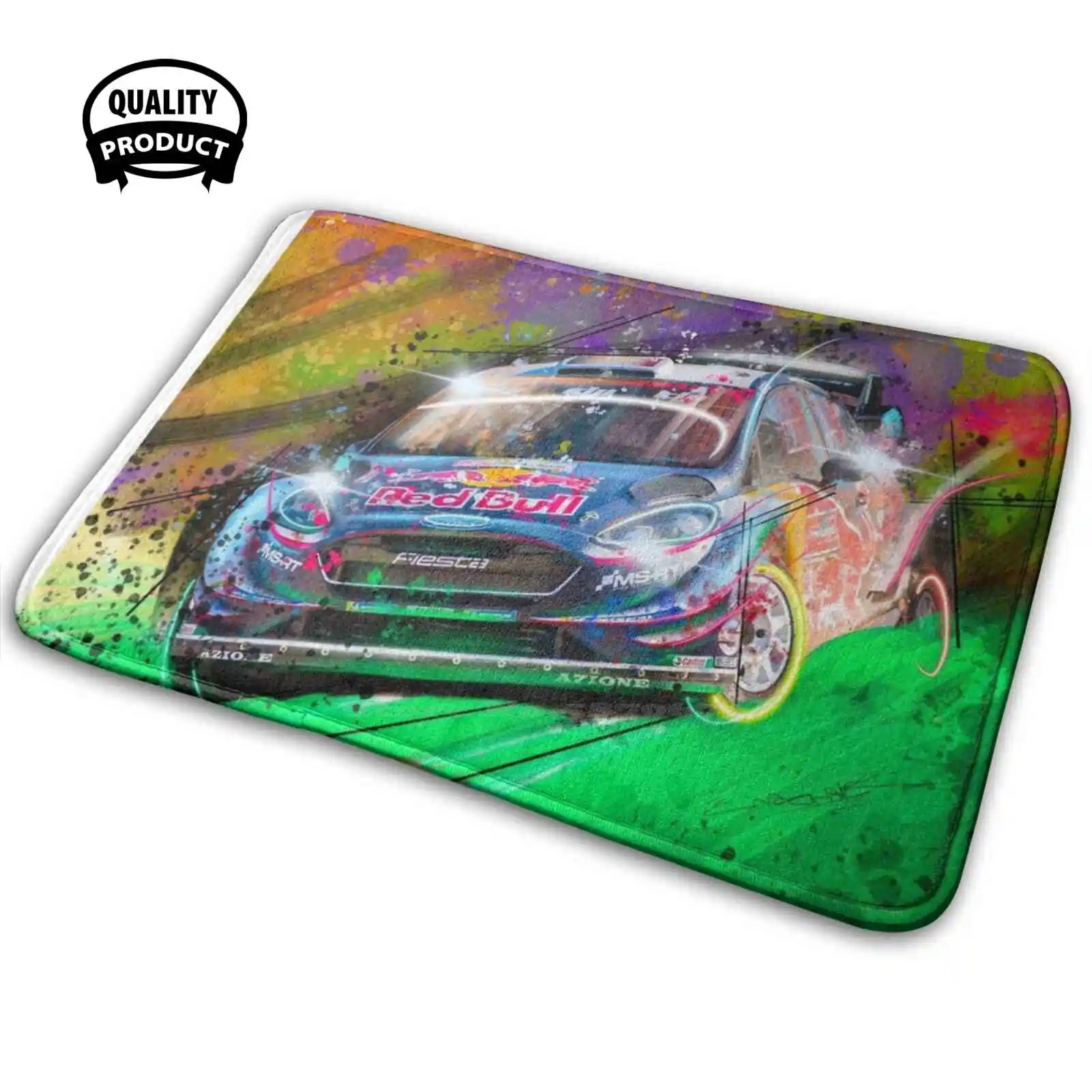 Wrc Fiesta Graffiti Opera D'Arte Comodo Tappetino Tappeto Tappeto Cuscino Wrc World Rally Rally Ye Monte Carlo Fiesta Wrc Rally Art
