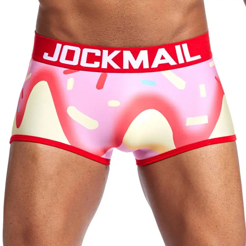 Красный JOCKMAIL Брендовое Мужское нижнее белье боксеры дышащие сексуальные Cuecas шорты-боксеры для геев нижнее белье трусы мужские Трусы для мальчика - Цвет: Красный