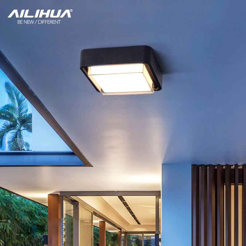 Simples e moderno ao ar livre lâmpada de parede quadrado porta ao ar livre pátio paisagem parede exterior led à prova dwaterproof água interior lâmpada do teto