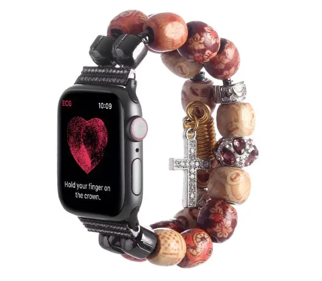 Новейший ручной работы украсить ремешок для apple watch серии на возраст 1, 2, 3, 4, 5, драгоценный камень агат наручный ремешок для iwatch 38 мм 42 мм 40 мм 44 мм - Цвет ремешка: 7