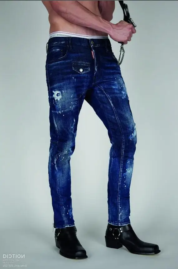 Genuine Dsquared2 2021 new DSQUARED2 denim casual trendy men's pants DSQ007| Jeans| - AliExpress