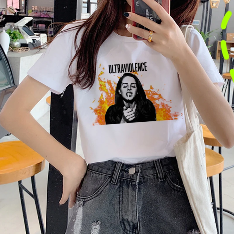 Lana Del Rey Harajuku Ullzang T-s0hirts Женская забавная футболка для фанатов с принтом 90s графическая Красивая майка корейский стиль футболки женские