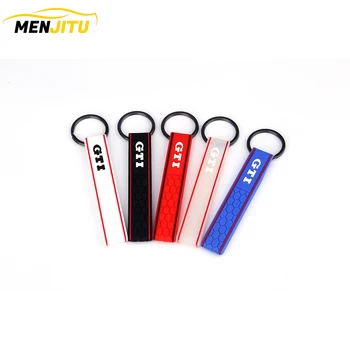 

GTI Label Strips Shape SOFT RUBBER KEYCHAIN KEYRING KEY CHAIN KEY RING for GTI