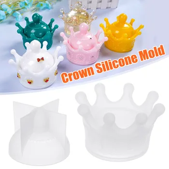 

3D DIY Crown Silicone Molds Storage Box Resin Casting Mold Crystal Epoxy Jewelry Box Organizer Home Decoration Craft Tools