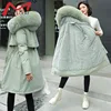 2022 winter women's down cotton parkas mid-length large fur collar plus velvet coat female down thick warm jacket ► Photo 1/5