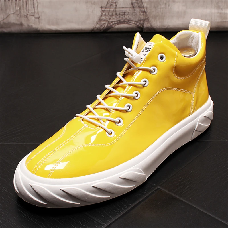 

Men Casual Shoes Men Fashion Lace-up Sneakers Men Boots Fashion Casual Leather Boots Spring Autumn High Top Casual Men Shoes