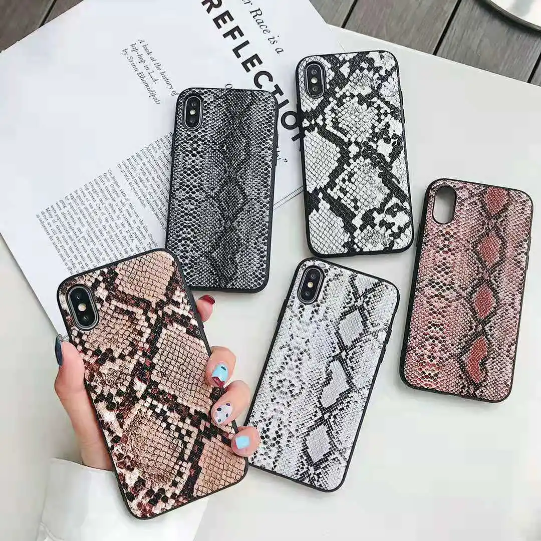

Luxury Snakeskin leather dsigned mobile phone case for iphone 7 8 6 6s Plus xr xsmax x soft TPU silicone matte back cover coque
