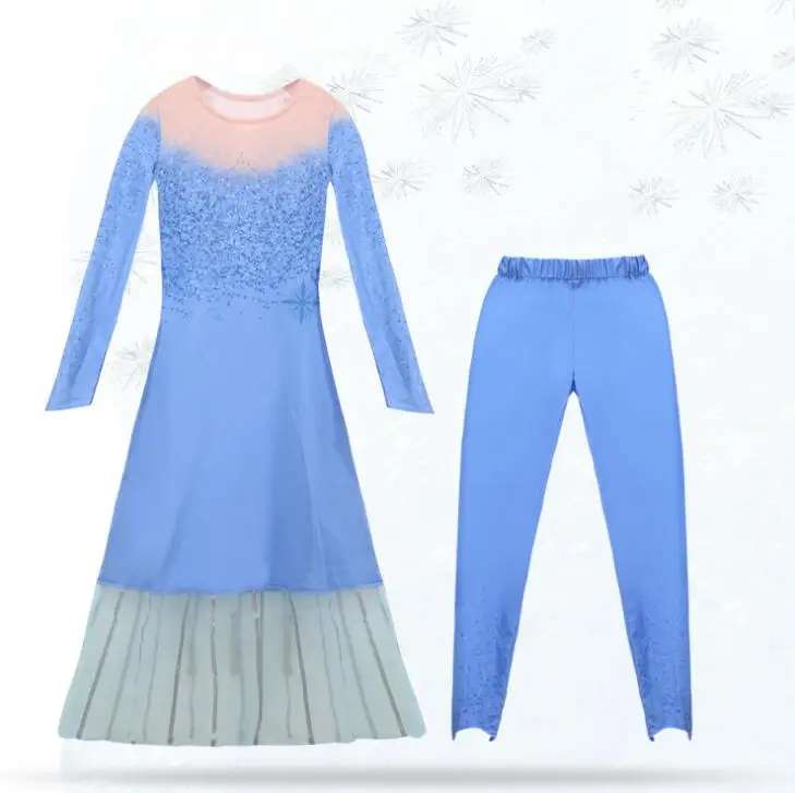 Only Dress E Платье Эльзы для девочек; платья принцессы на день рождения; 2 платья королевы; костюм для девочек на Хэллоуин вечерние маскарадные платья - Цвет: Only Dress E