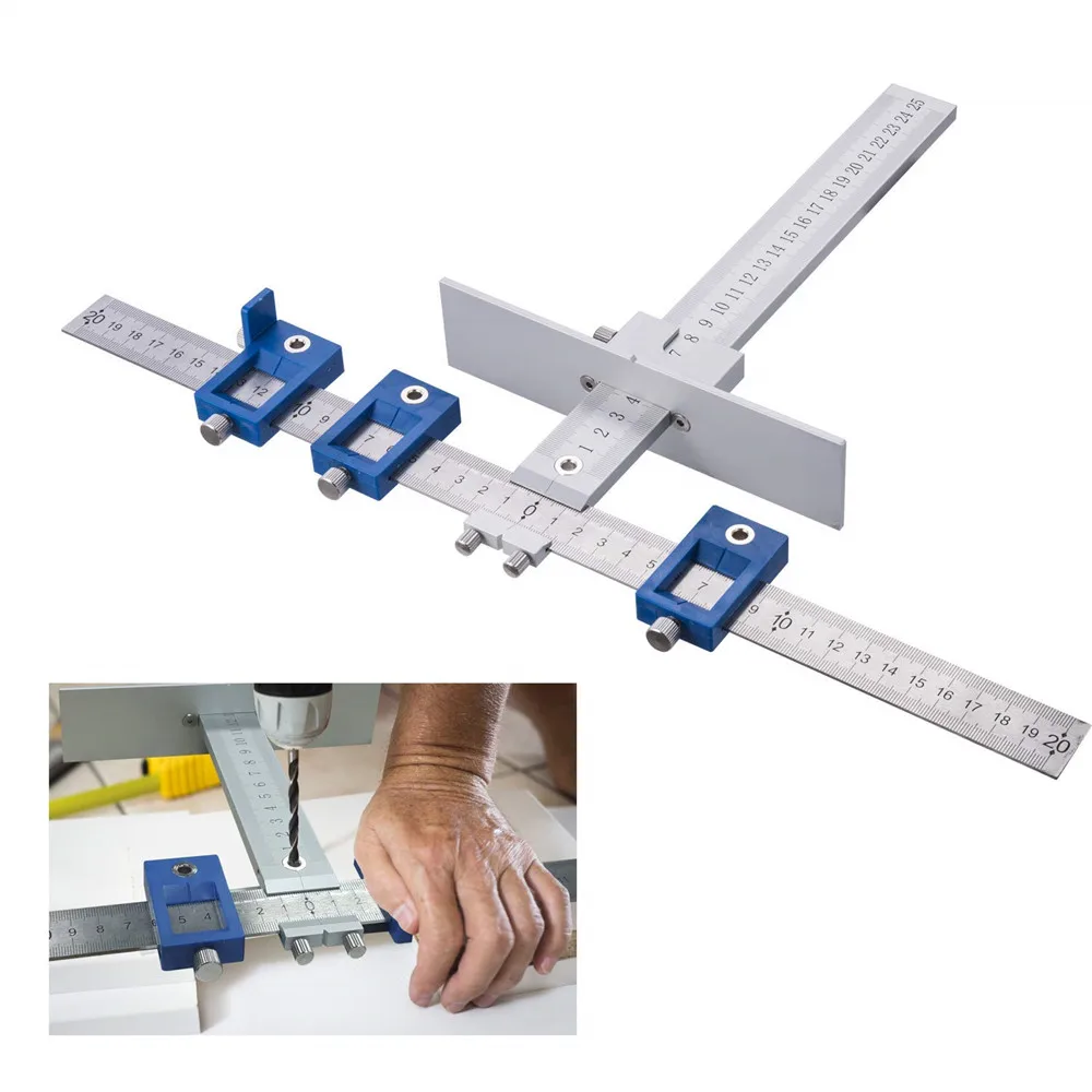 Drill Guide Sleeve Cabinet Hardware Jig Drawer Pull Wood Drilling Dowelling Hole Jig Furniture Punching Tool True Position Tools