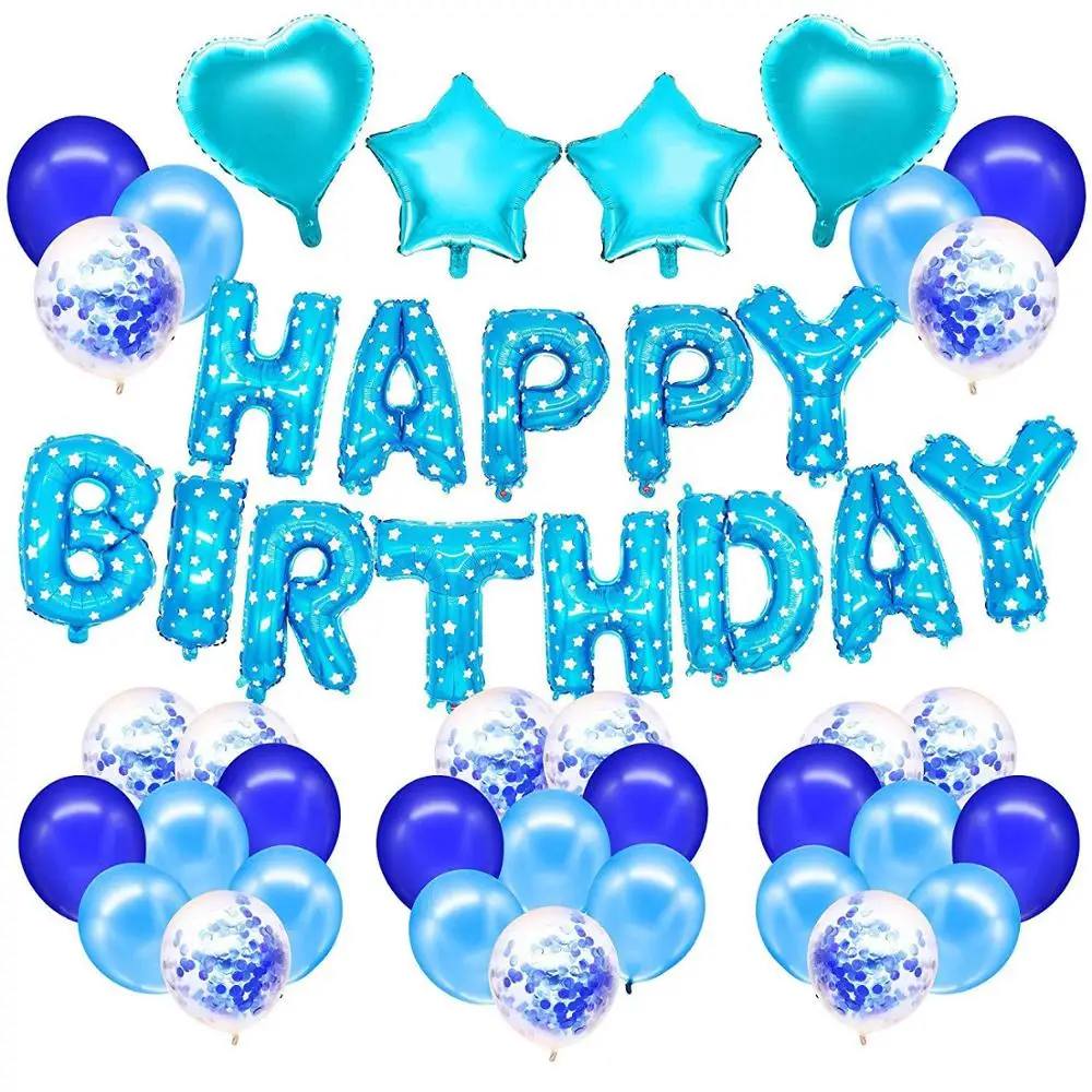 Birthday Party Decoration Kids Blue Happy Birthday Balloon Kit Baby