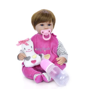 

Fashion 17 Inch Newborn Dolls Soft Silicone Vinyl Realistic Babies Reborn Dolls 42 cm Lifelike bebe Christmas Gifts For Menina
