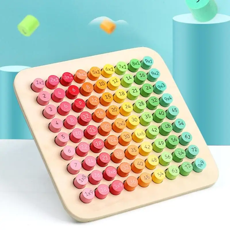 

Baby Wooden Toys 9x9 Multiplication Table Math Blocks Toy Montessori parent-children Early education Gifts for kid