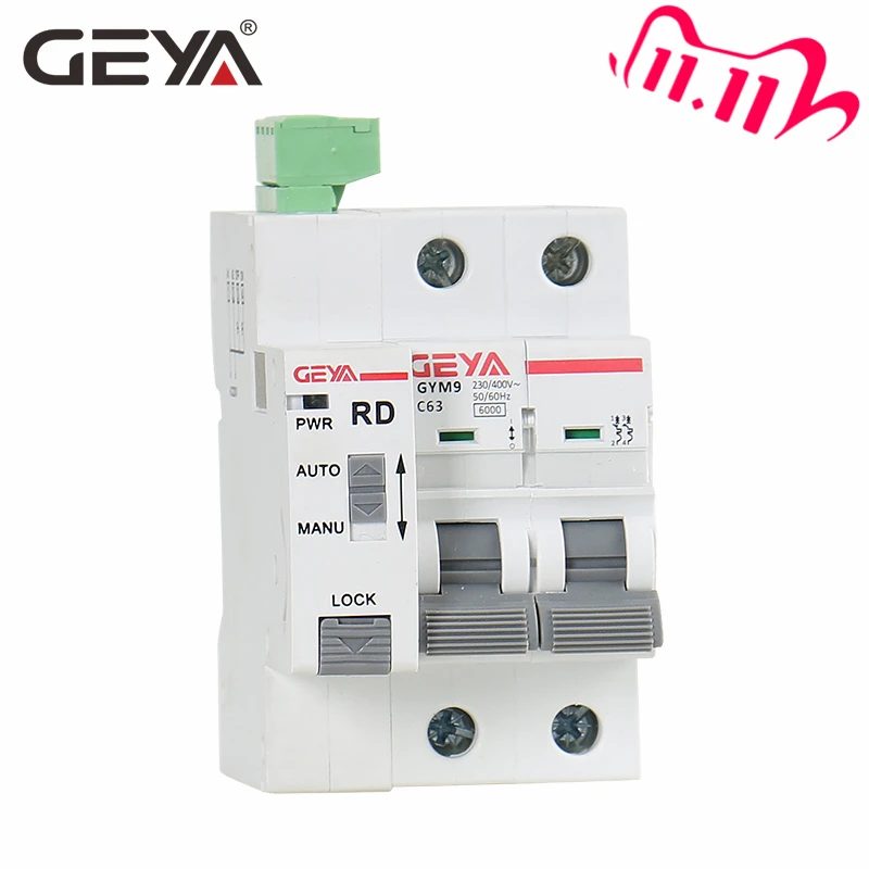 Автоматический выключатель GEYA Din Rail GYM9 2P MCB с устройством автоматического сброса