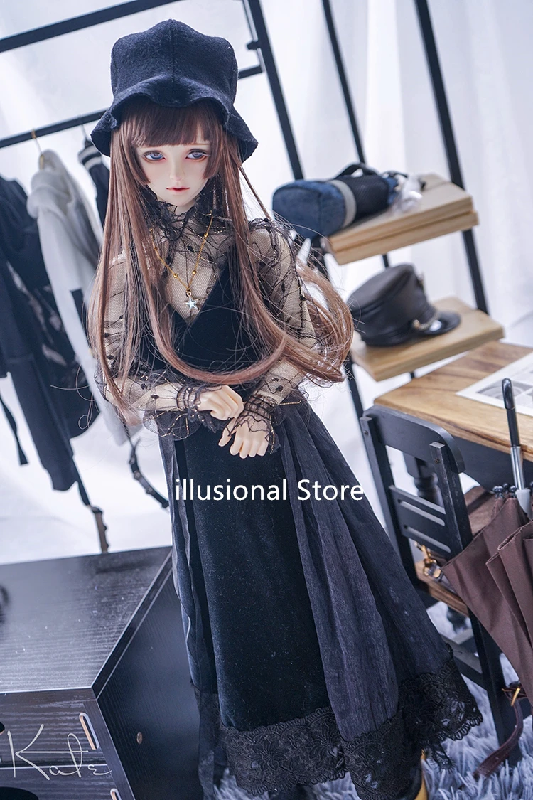 1/3 1/4 sd bjd черное платье Лолиты для мальчиков и девочек BJD/SD Аксессуары куклы |