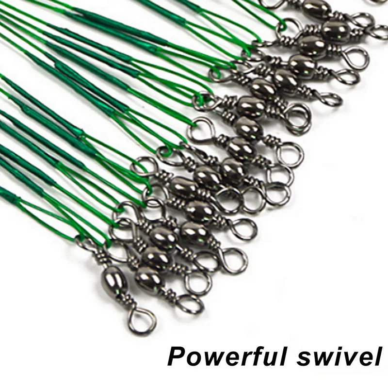 

20PCS Anti Bite Steel Fishing Line 15cm-30cm Steel Wire Leader With Swivel Fishing Accessory Fishing Wire Olta Leadcore Leash