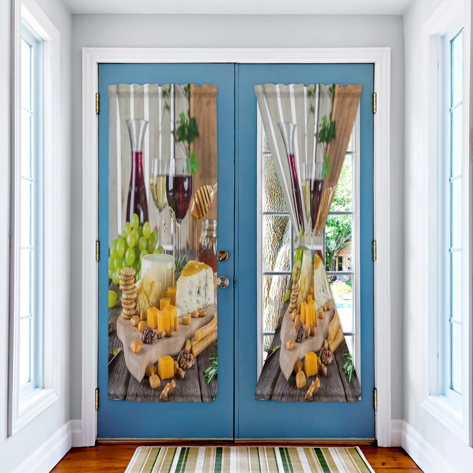 Cortina de ventana corta para dormitorio, cortina para puerta de copa de vino, galletas, pastel de frutas, cocina, de estar|Cortinas| - AliExpress