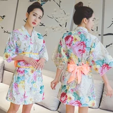 Кимоно платье женский сексуальный костюм Сакура японское кимоно костюм винтажное Оригинальное традиционное хлопковое платье юката FF2342