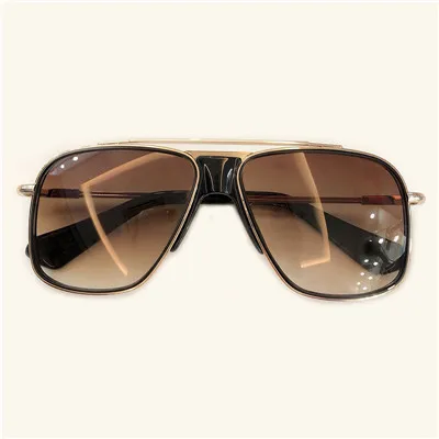 No1 Sunglasses Новинка, квадратная оправа, Винтажные Солнцезащитные очки для мужчин, большие размеры, солнцезащитные очки для мужчин, золотистые, серые, UV400 очки - Цвет линз: No1 Sunglasses